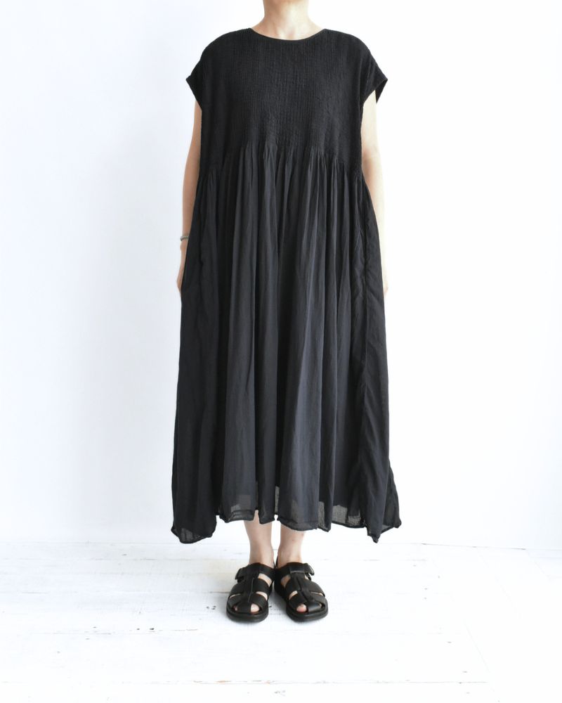 CREW-NECK F/SL DRESS WITH PINTUCK Marine