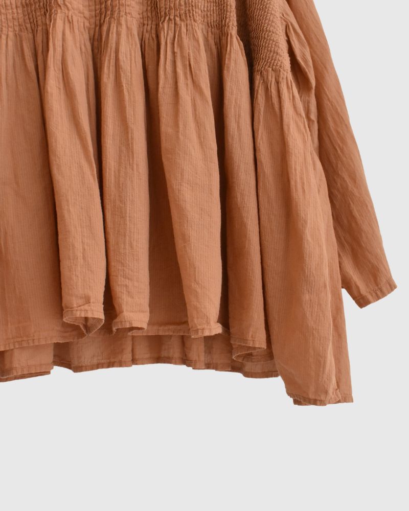 CREW-NECK 3/4 SL SHIRT WITH MINI PINTUCK DarkOrange