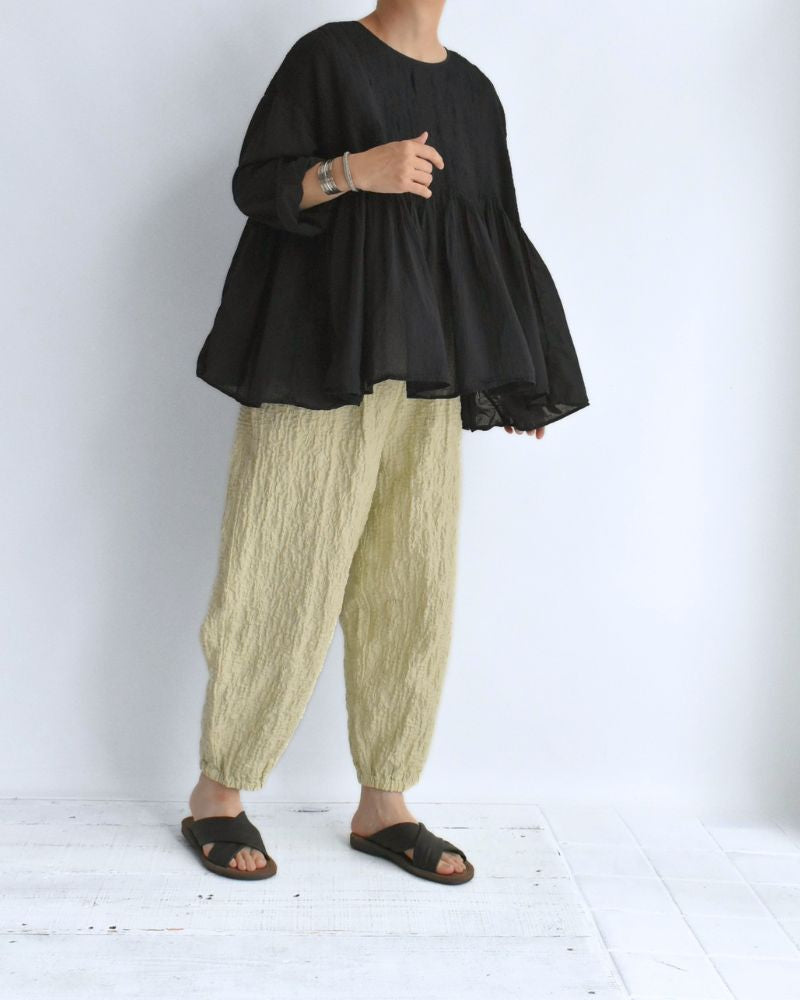CREW-NECK 3/4 SL SHIRT WITH MINI PINTUCK Marine