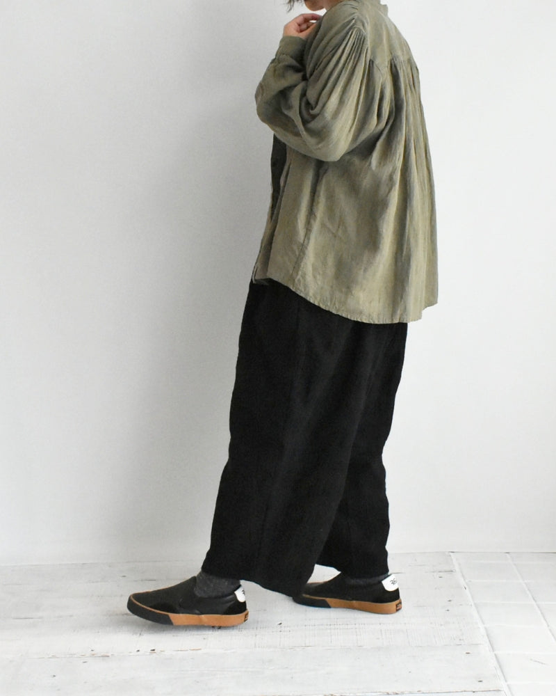 ウールチェックパンツ Black