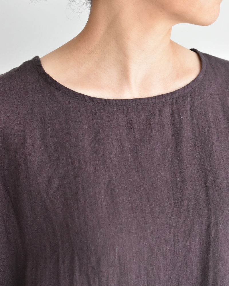 フリルトップ ブラウス Brown