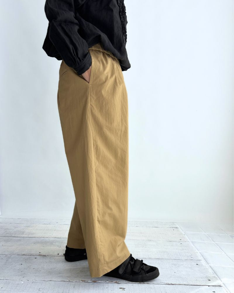 COTTON/LINEN DYED WEATHER 2TUCK WIDE EASY PANTS Beige
