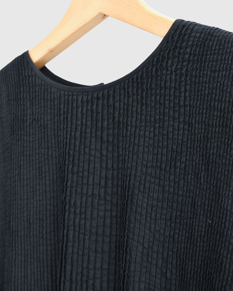 CREW-NECK F/SL DRESS WITH PINTUCK Marine