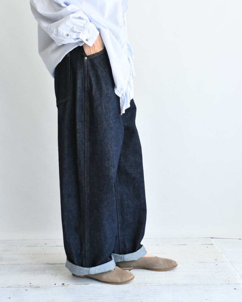 13ozムラ糸 バギーデニムパンツ OneWash