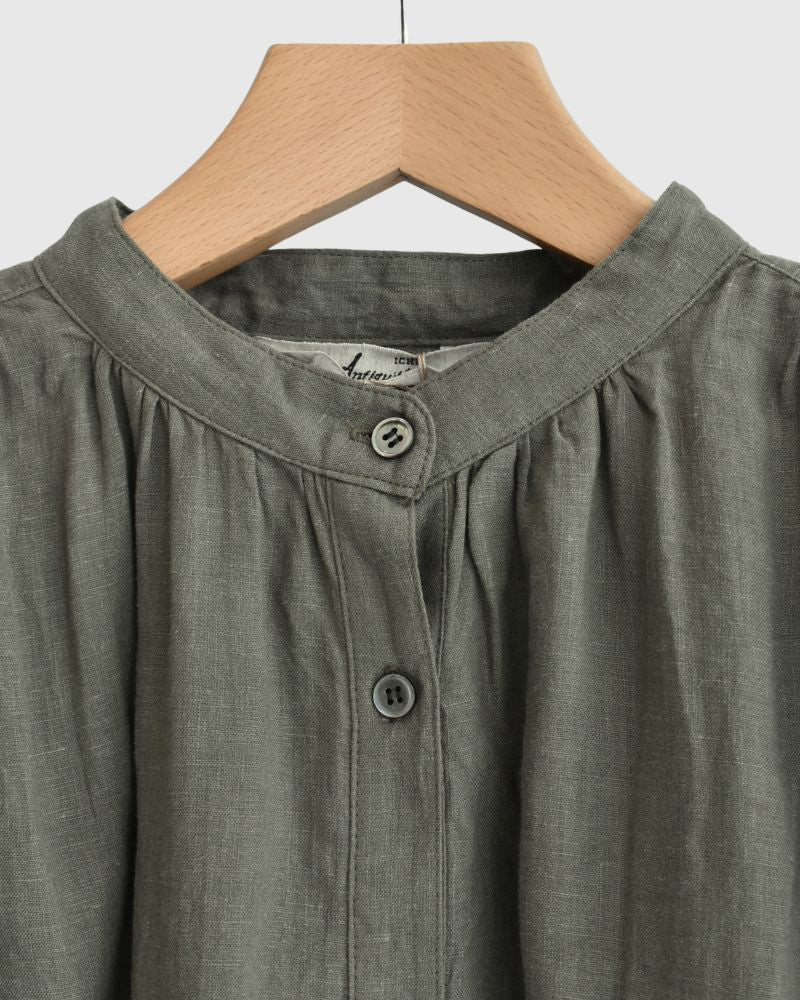 フレンチリネン ドレス Khaki