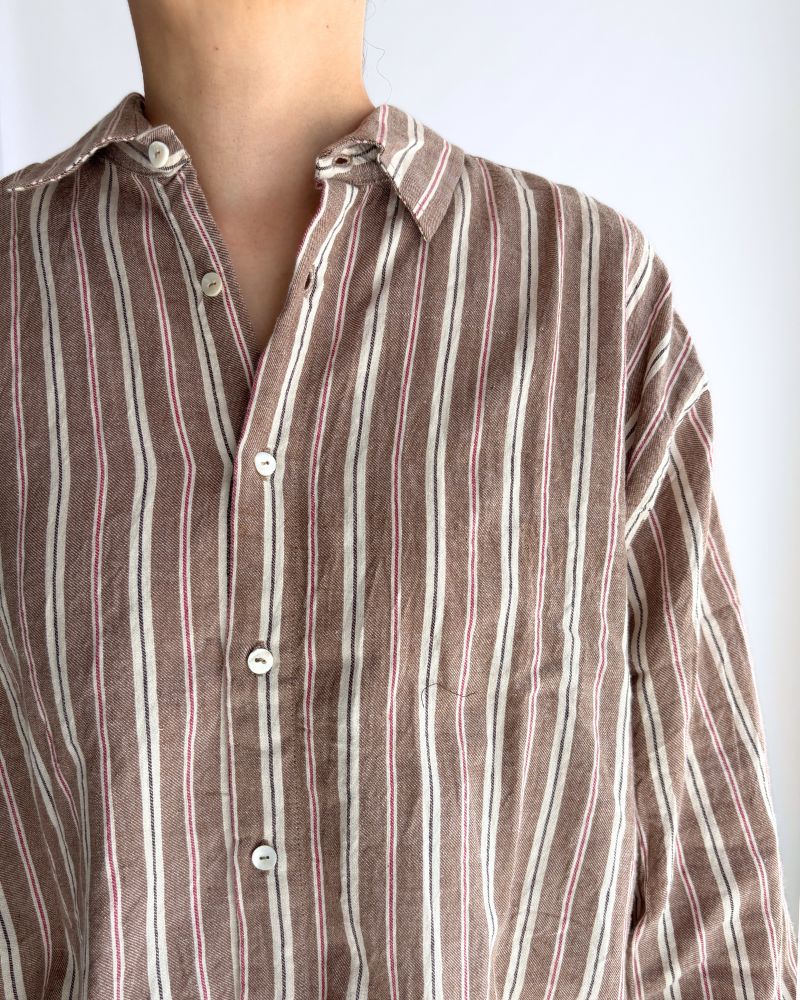 ベンガルストライプシャツ Brown