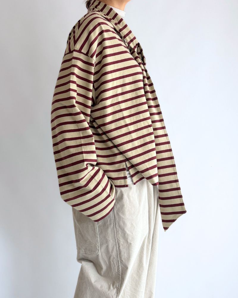 taco cotton ボーダータイ Beige/Bordeaux