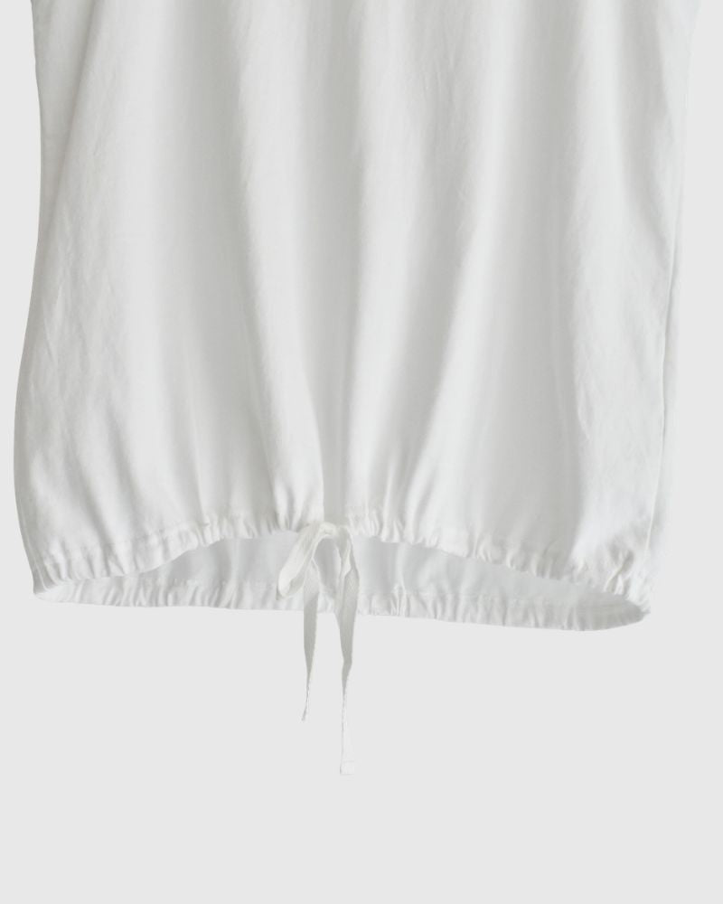 ノースリーブ ドロストTシャツ White