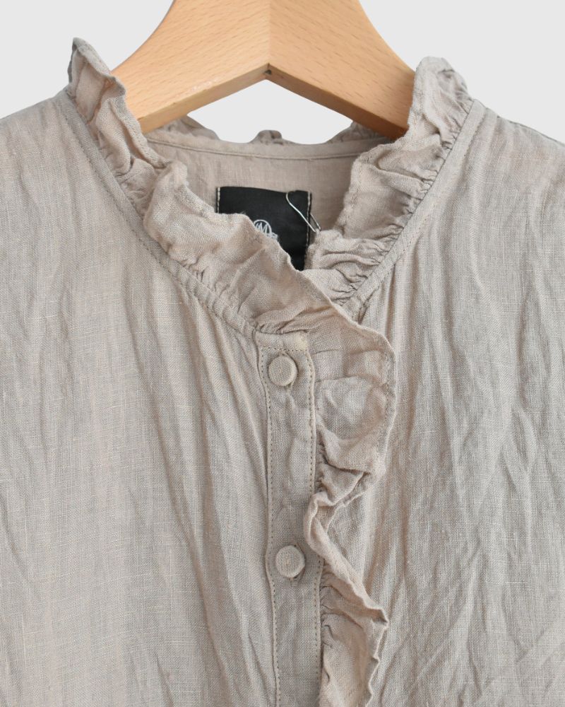 FRENCH/SL FRILL COLLAR SHIRTS AshBeige