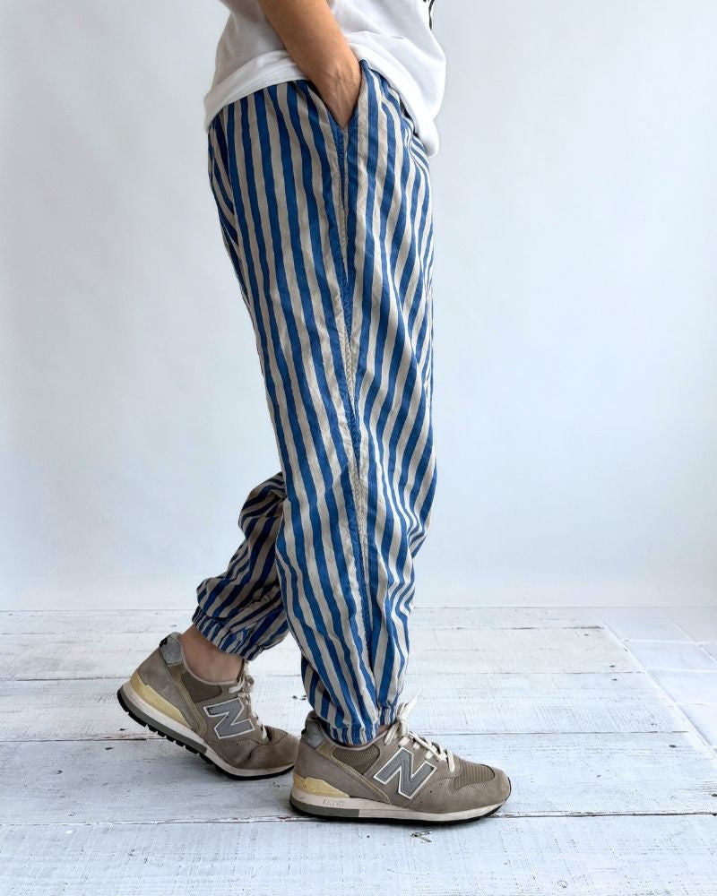POPLIN WIDE STRIPE (OVERDYE) EASY PANTS MilkyGrey
