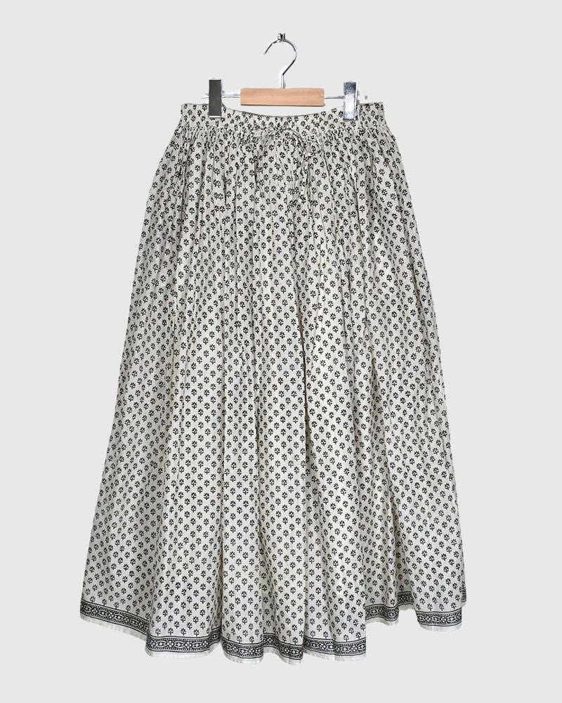 maison de soil BLOCK PRINT GATHERED SKIRT Natural メゾンドソイル