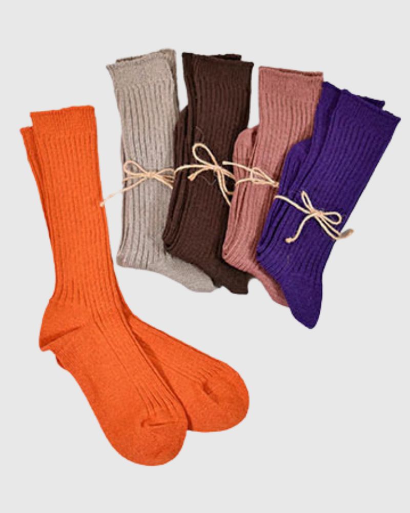 L019 Linen Color Rib Socks