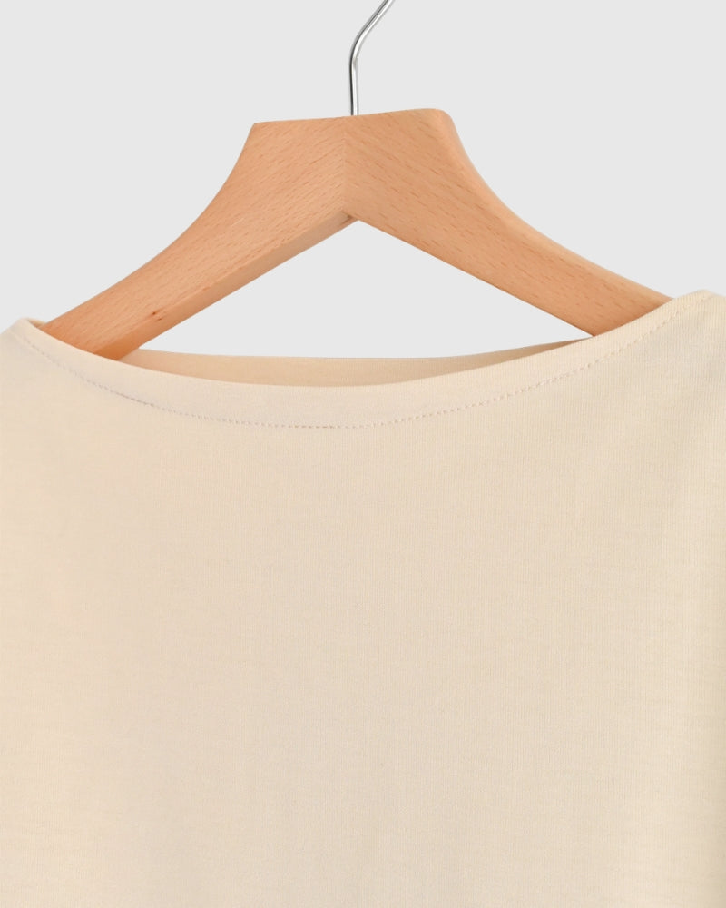 ギザコットン バスクTシャツ Ivory