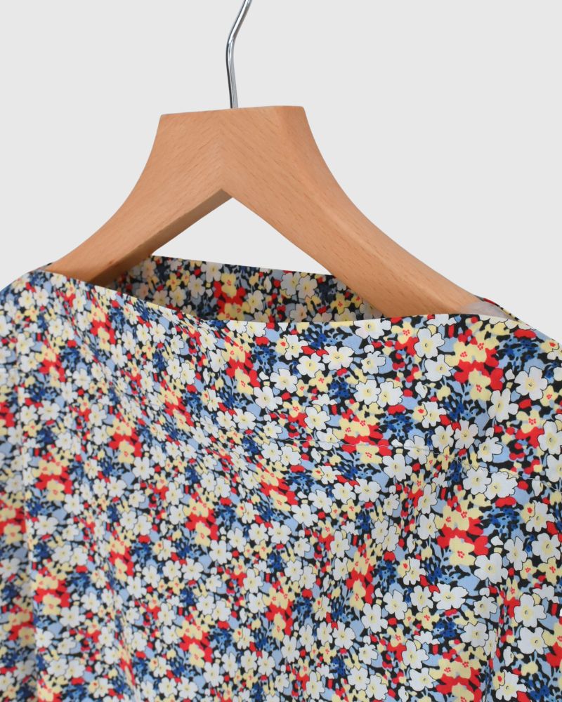ボートネックブラウス（LIBERTY） Red