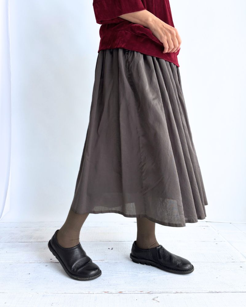 RAJASTHAN TUCK GATHERED SKIRT WITH LINING Gray