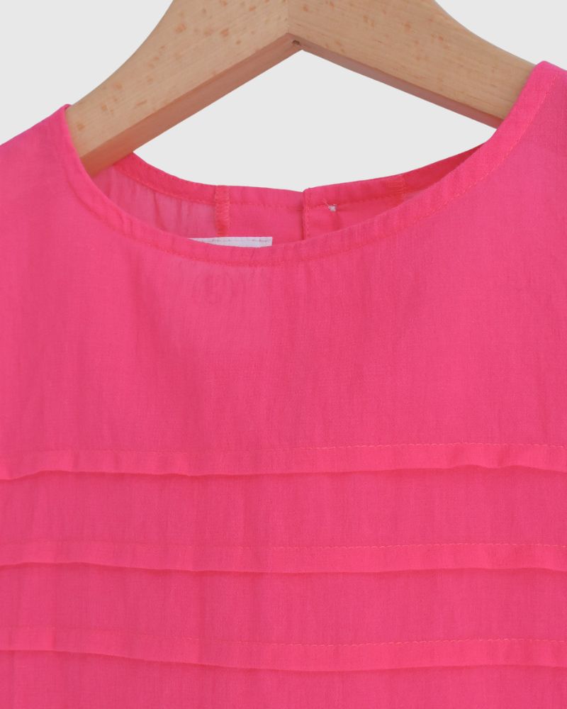 ボイル スリーブレスタックブラウス Pink