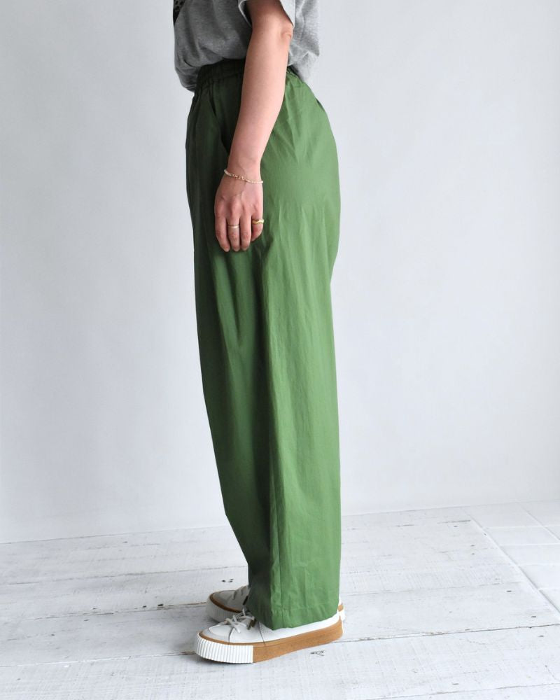HAKAMA-POPLIN タックイージーパンツ Green