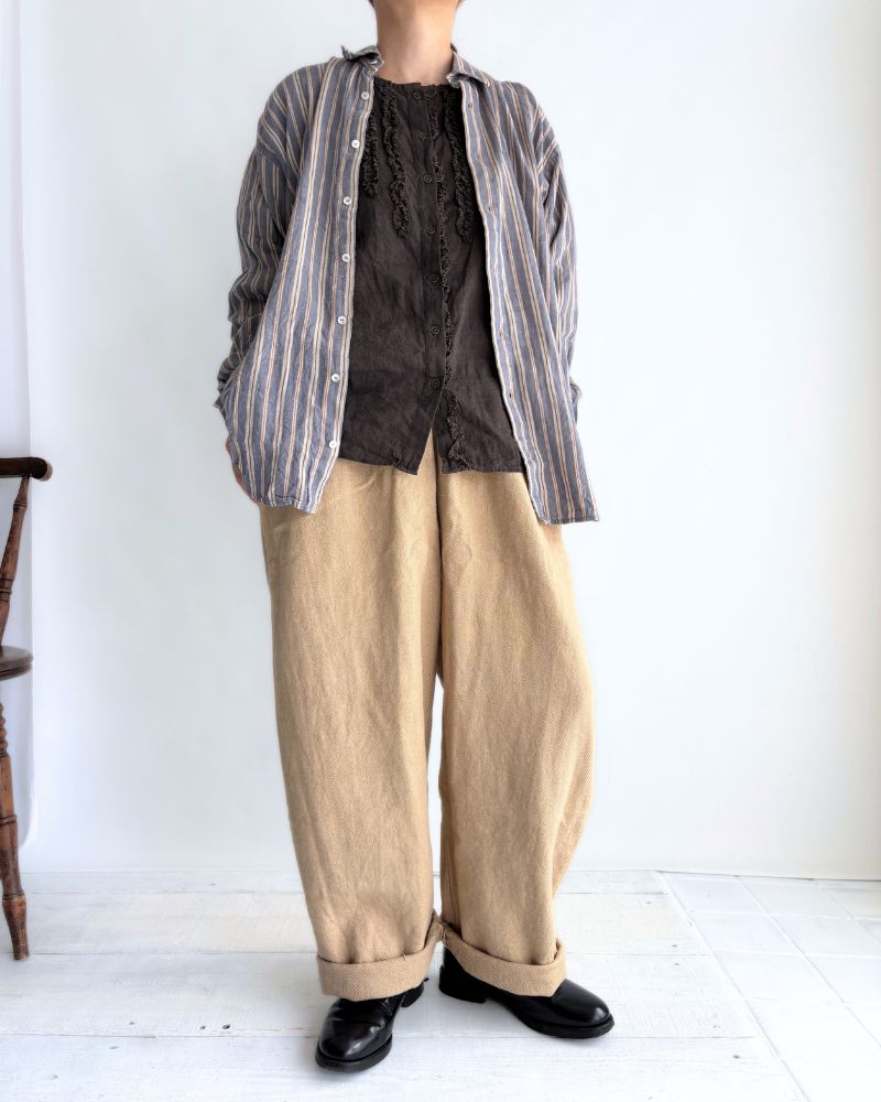 ベンガルストライプシャツ GrayBlue