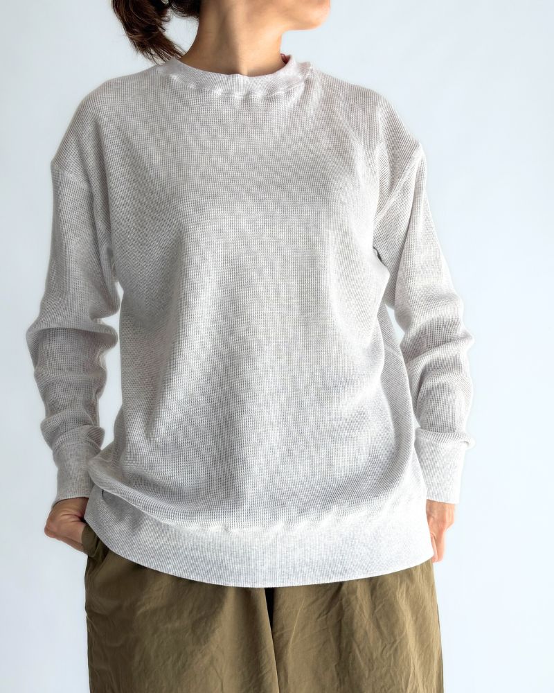 ワッフルロングスリーブTee OatmealGray