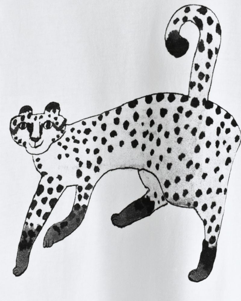 天竺プリントTee ”CHEETAH" White