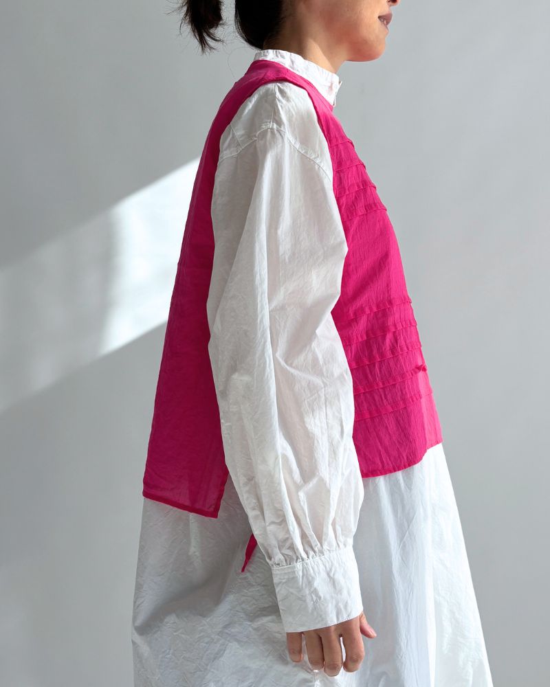 ボイル スリーブレスタックブラウス Pink