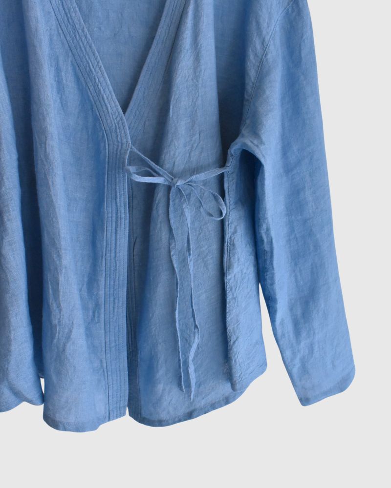 インディゴリネン カシュクールシャツ LightBlue