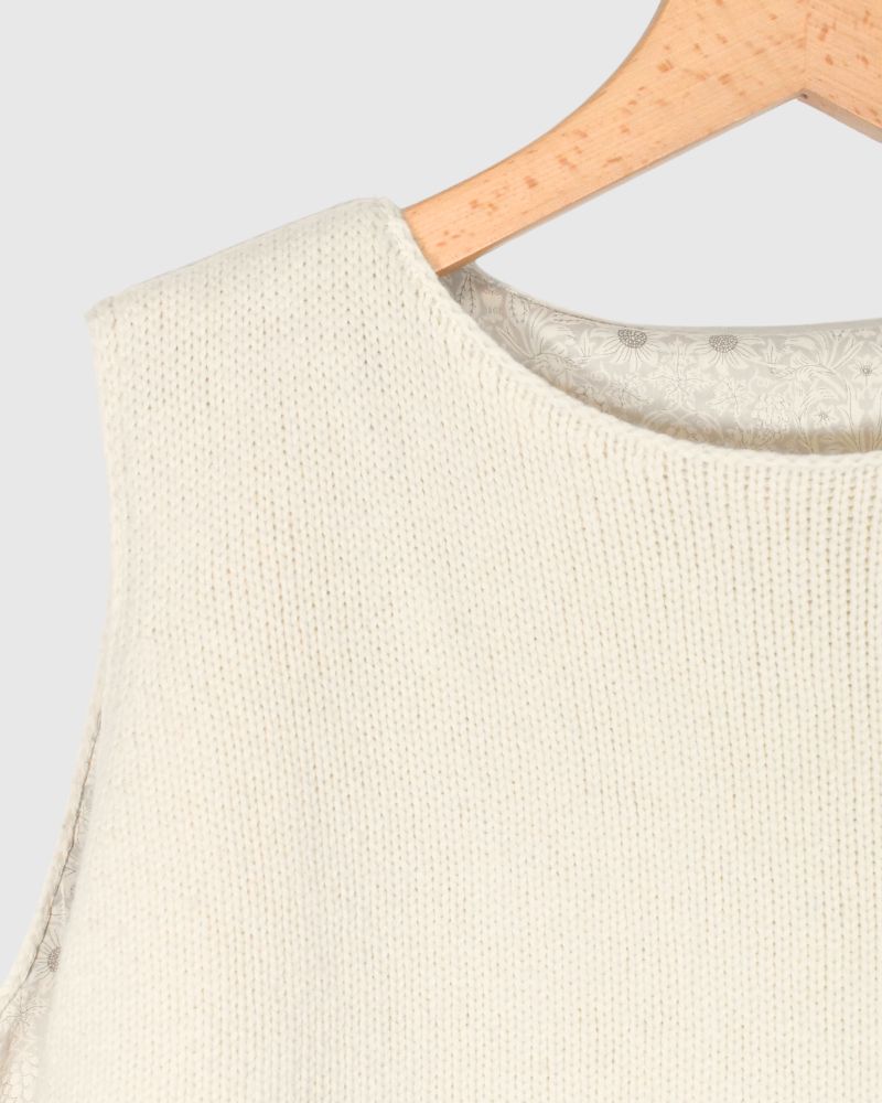 LIBERTY LINING STRING KNIT VEST Milk