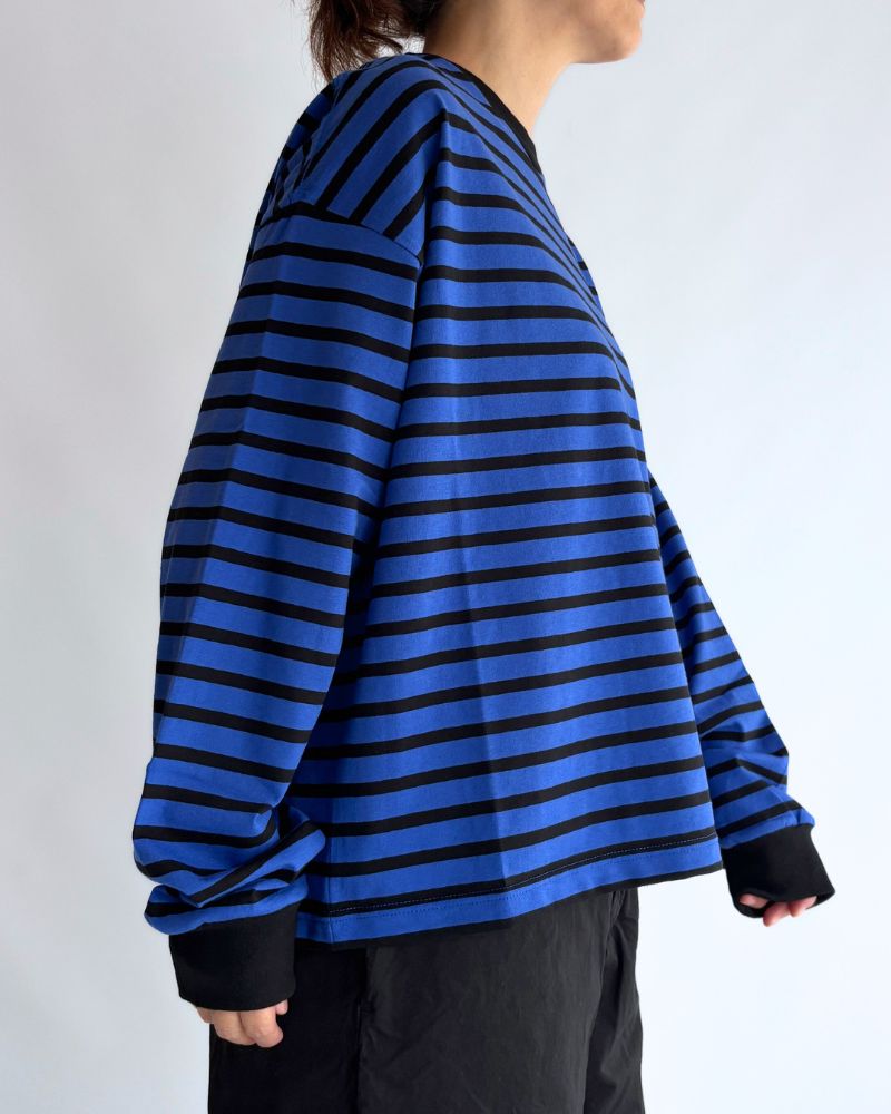taco cotton ボーダーL/S RoyalNavy/Black