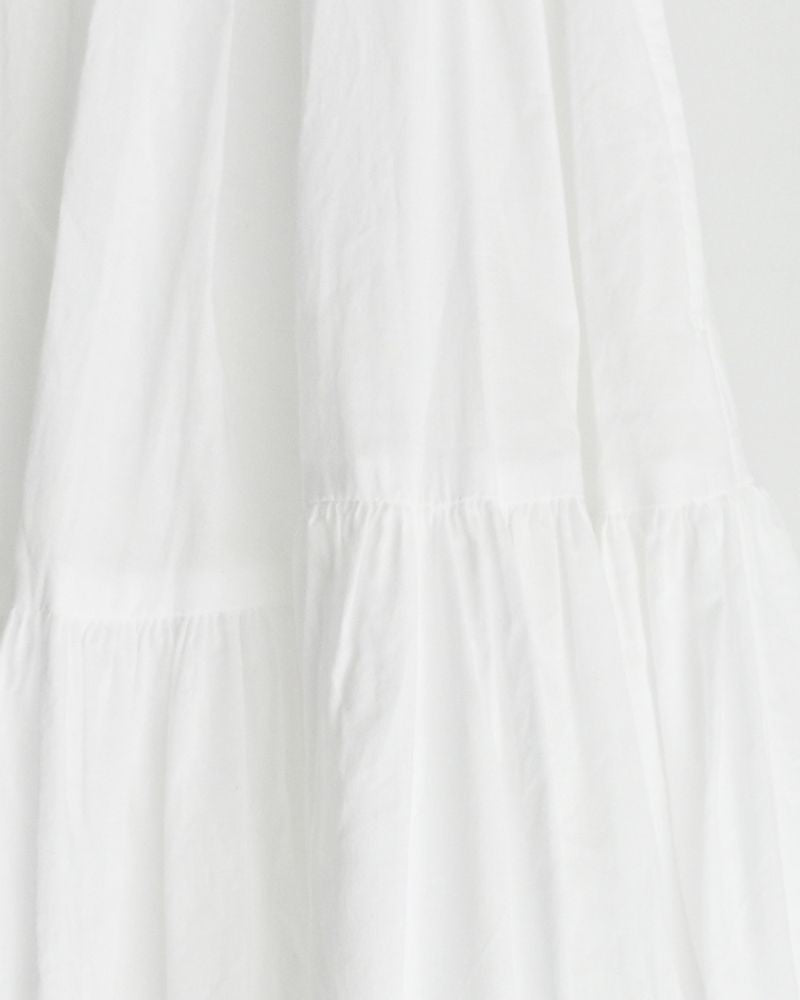 ティアードギャザースカート（COTTON） White