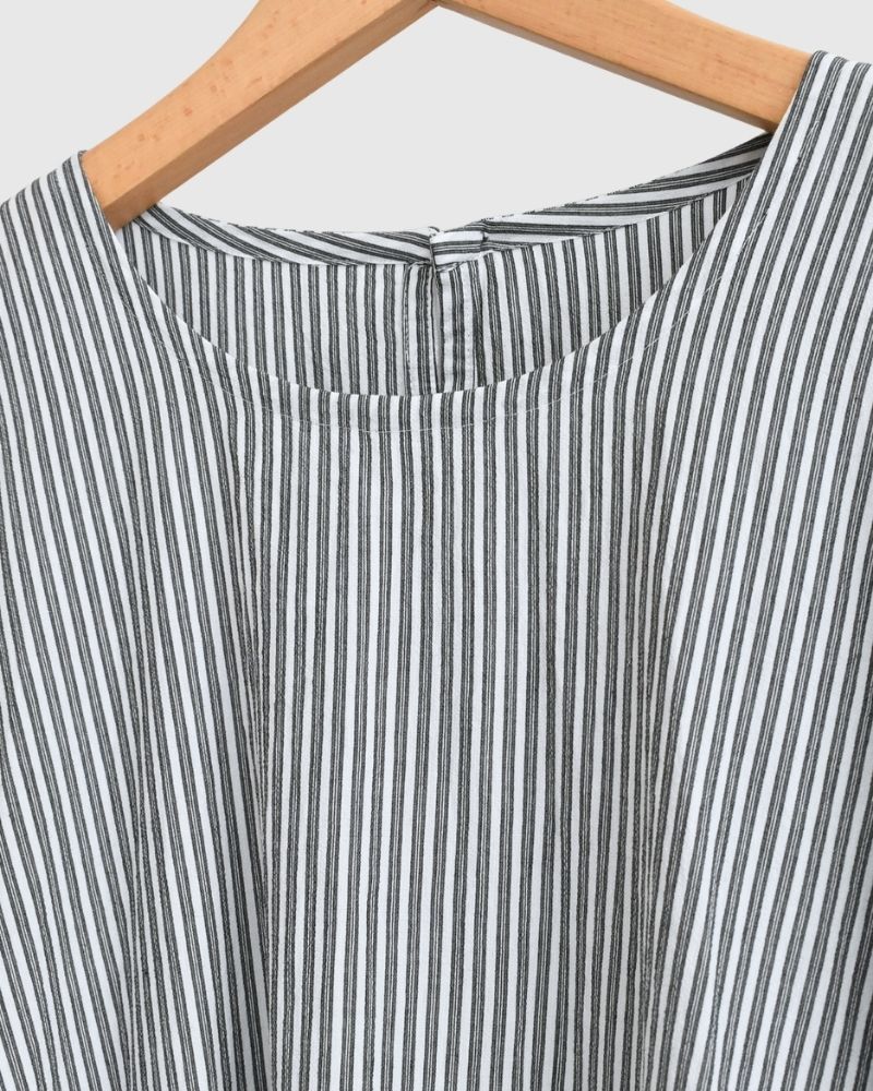 ギャザーワンピース StripeB