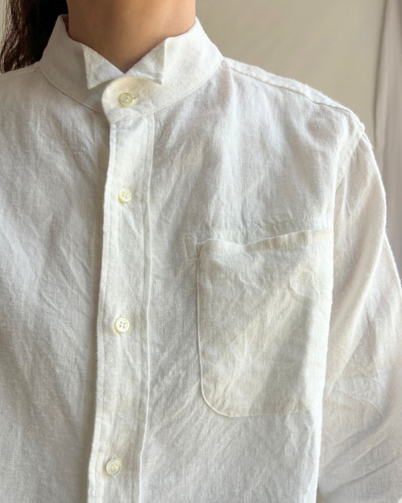 リネンキャンバス シャツ White