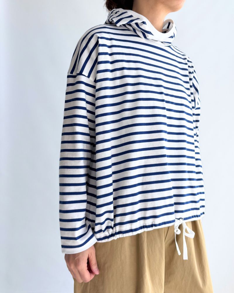 ドローストリング フーディプルオーバー Blue/White
