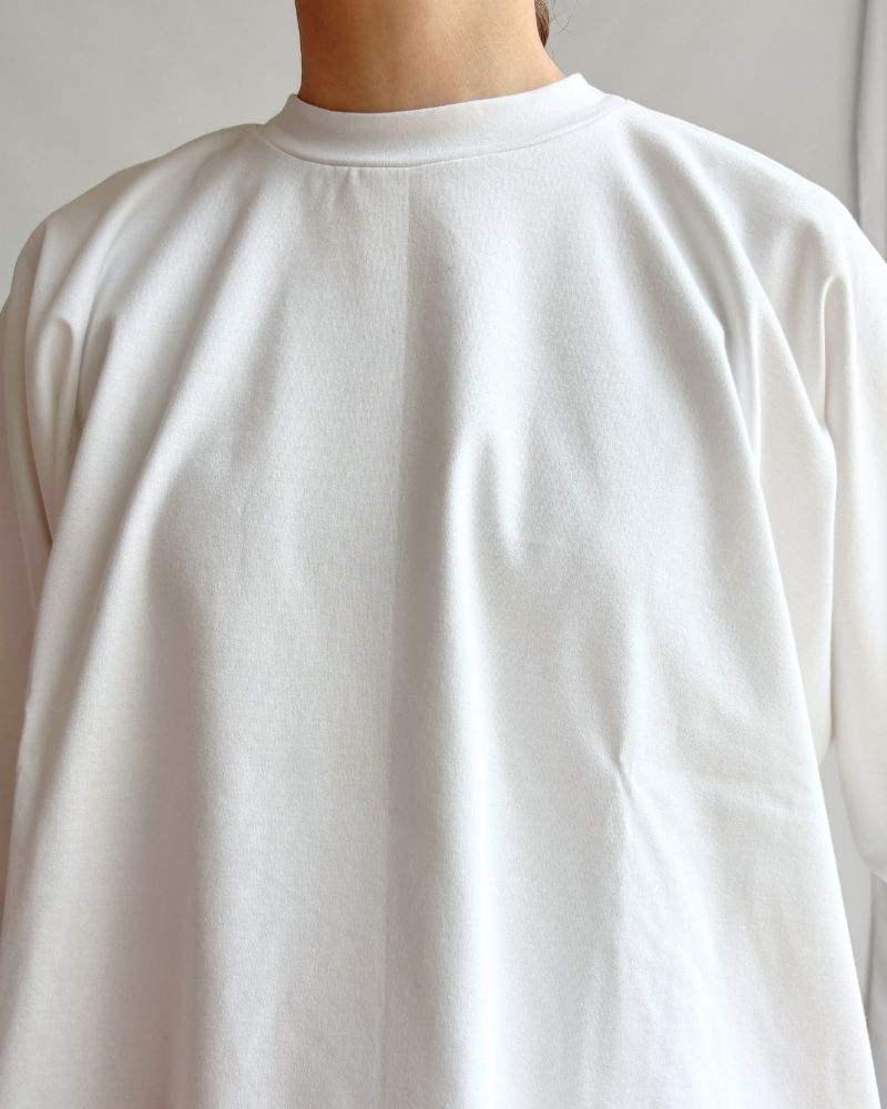 ストレッチクルーネック七分TEE White