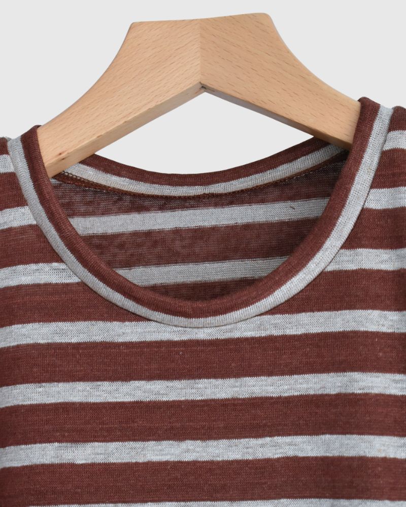 ボーダータンクトップ Brown/Natural