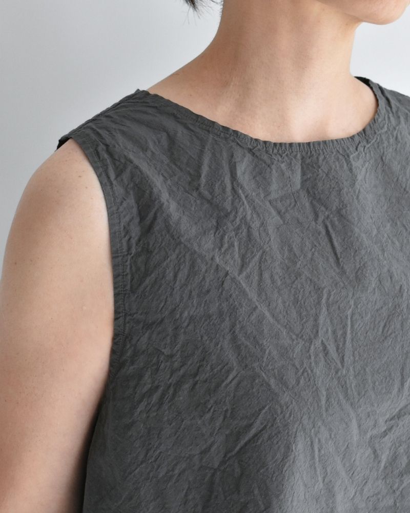 シュリンクノースリーブトップス Gray