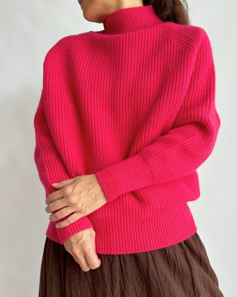 JAPAN RIDGE KNITTING PULLOVER Pink