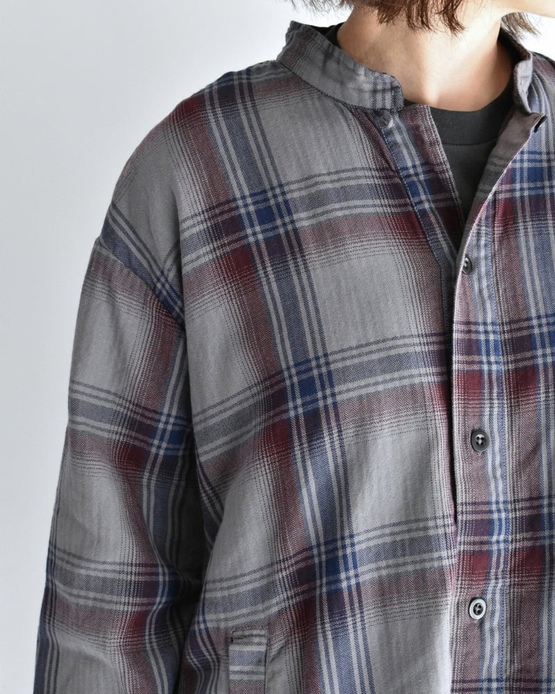 STAND COLLAR SHIRT Blue