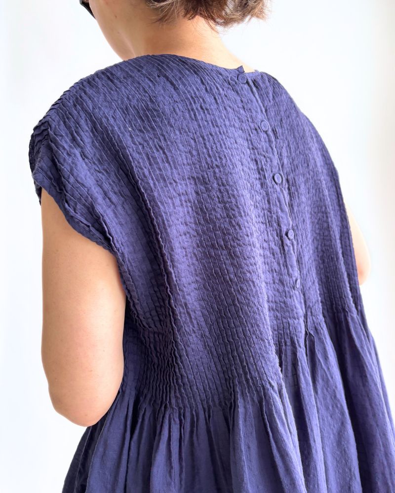 CREW-NECK F/SL SHIRT WITH PINTUCK DarkPurple