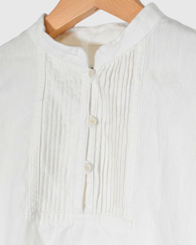 ANTIQUE PIN TUCK PULL SHIRT WhiteDenim