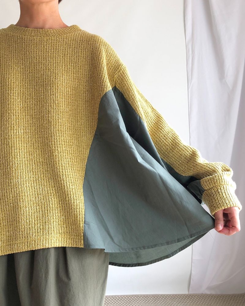 KNIT COMBI TOPS 'ORIAN' Yellow