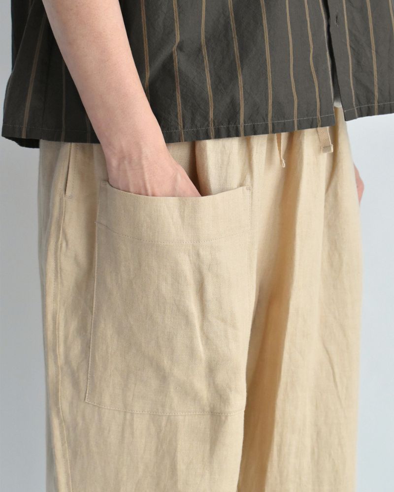 アシメポケットベイカーパンツ（LINEN） Beige