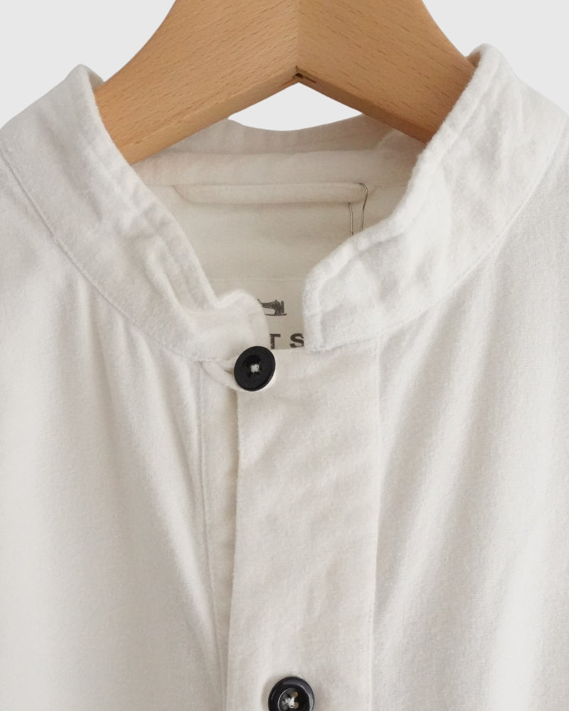 STAND COLLAR SHIRT White