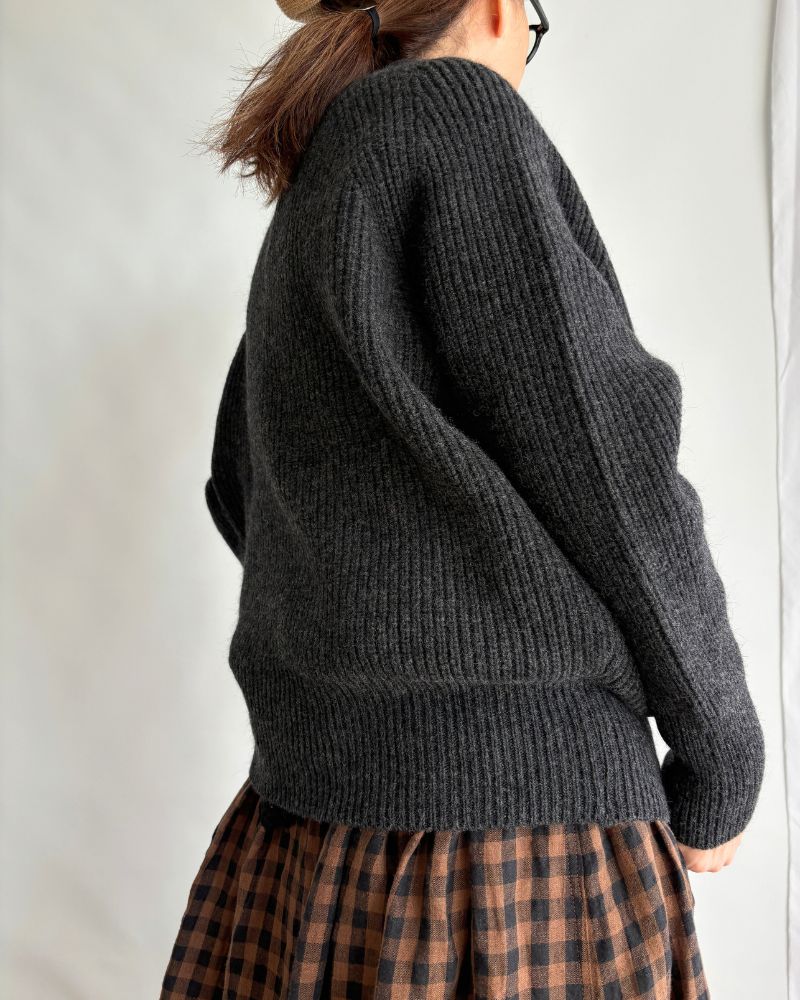 JAPAN RIDGE KNITTING PULLOVER Charcoal