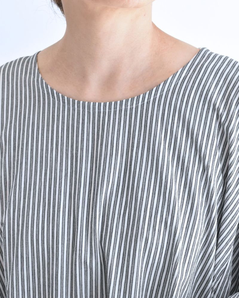 ギャザーワンピース StripeB