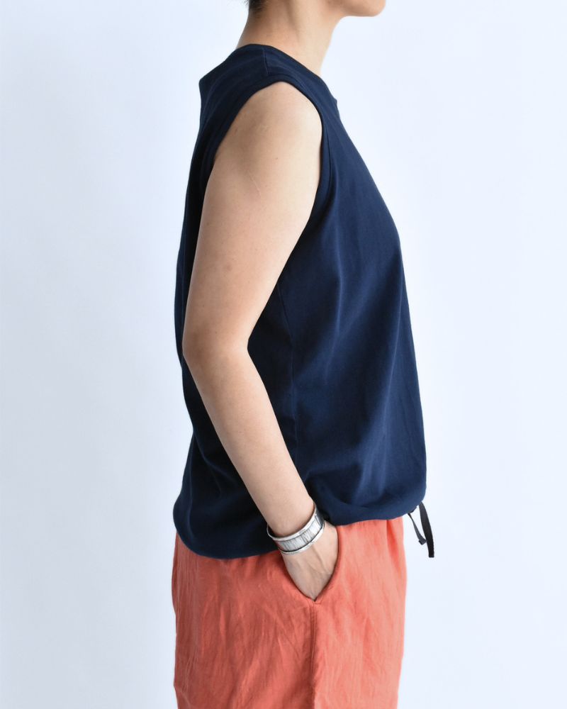 ノースリーブ ドロストTシャツ Navy
