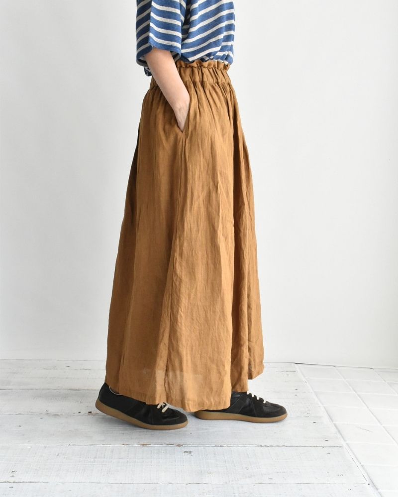 フレンチリネン スカート Camel