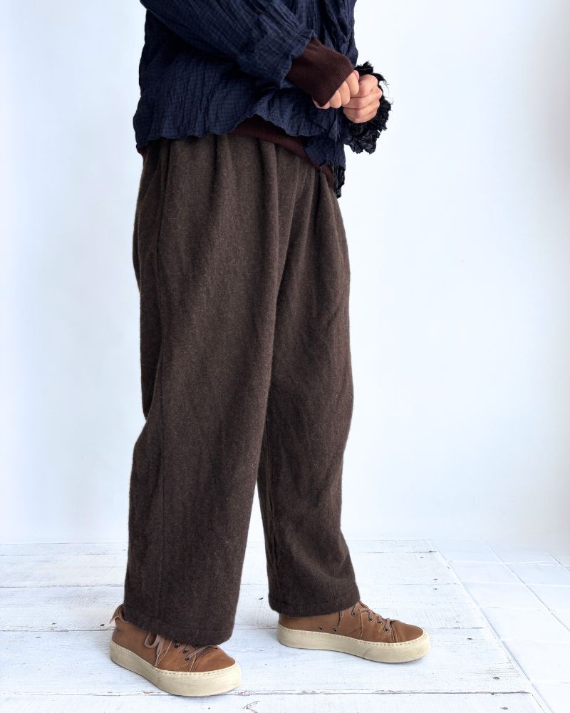 ウールタックパンツ Brown