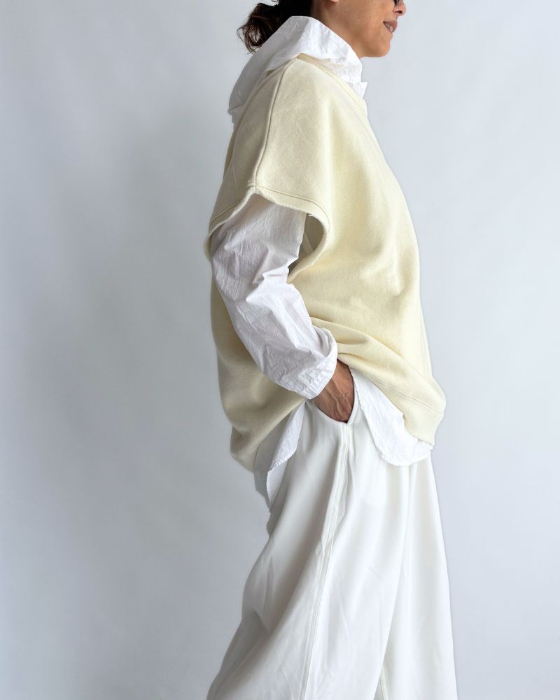 スウェットベスト White