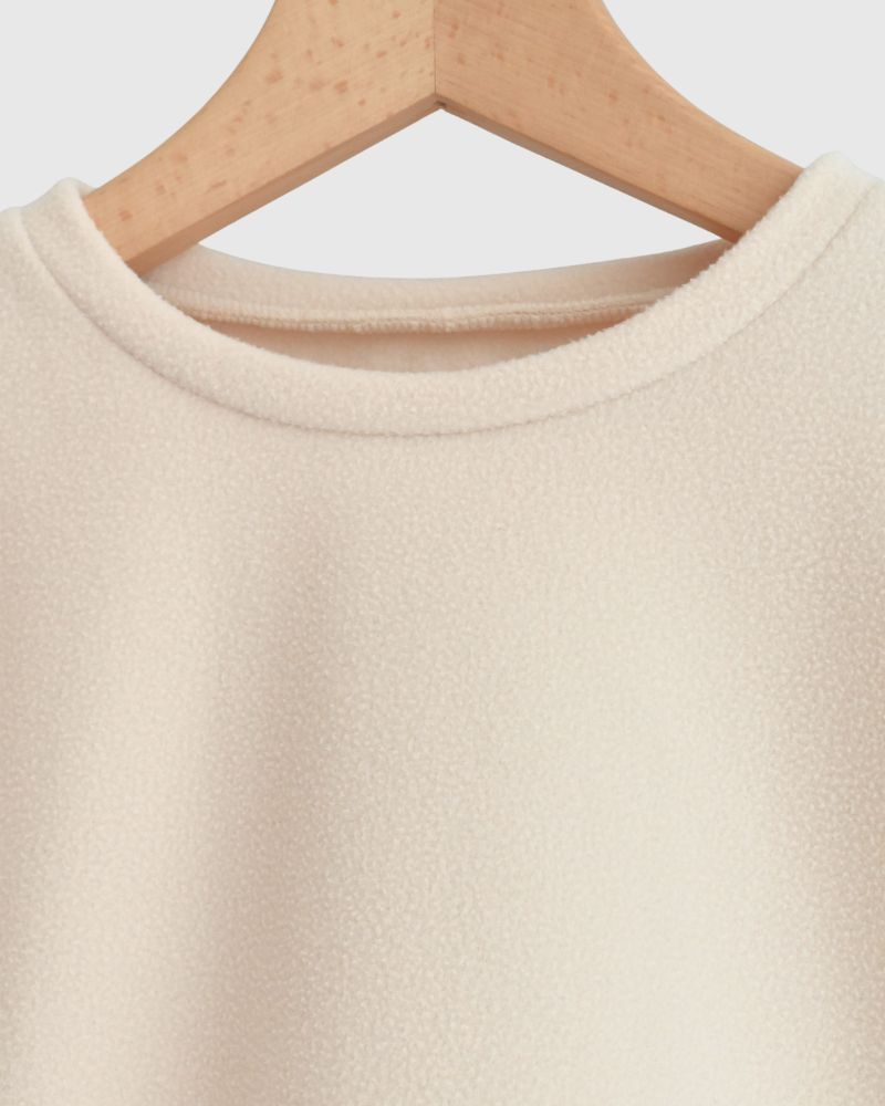 フリース ヘムリボンプルオーバー Milk