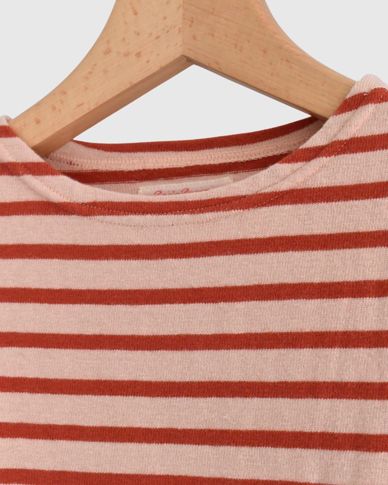 【sale】ボーダテンジクボートネックTEE Pink　01